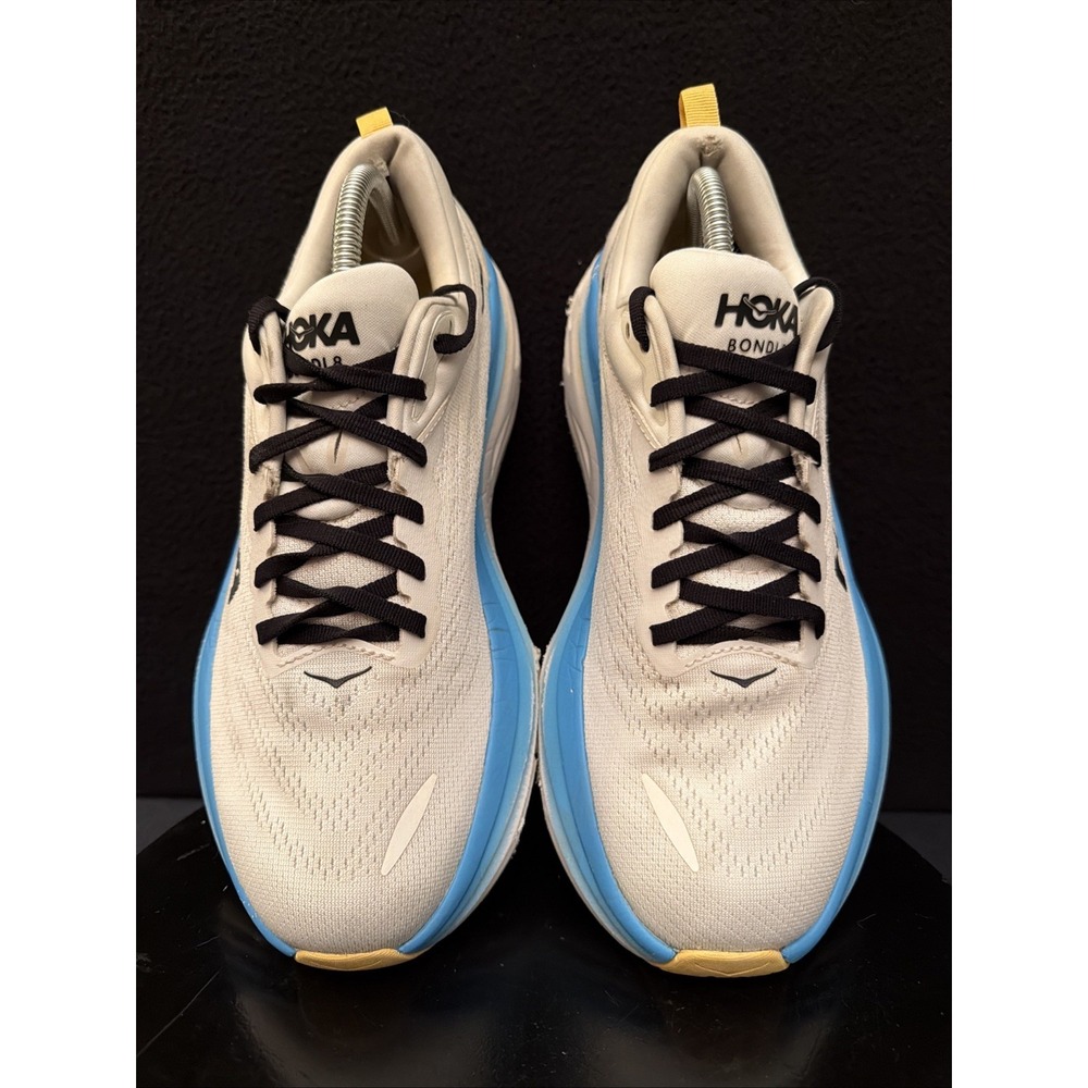 HOKA MENS BONDI 8 GOBLIN White/Blue RUNNING SHOES SZ 10.5